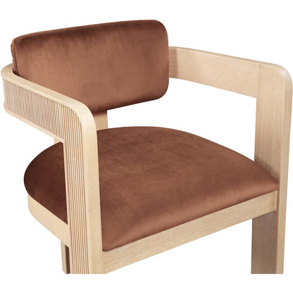 Sacha Cognac Velvet Dining Chair, Set of 2