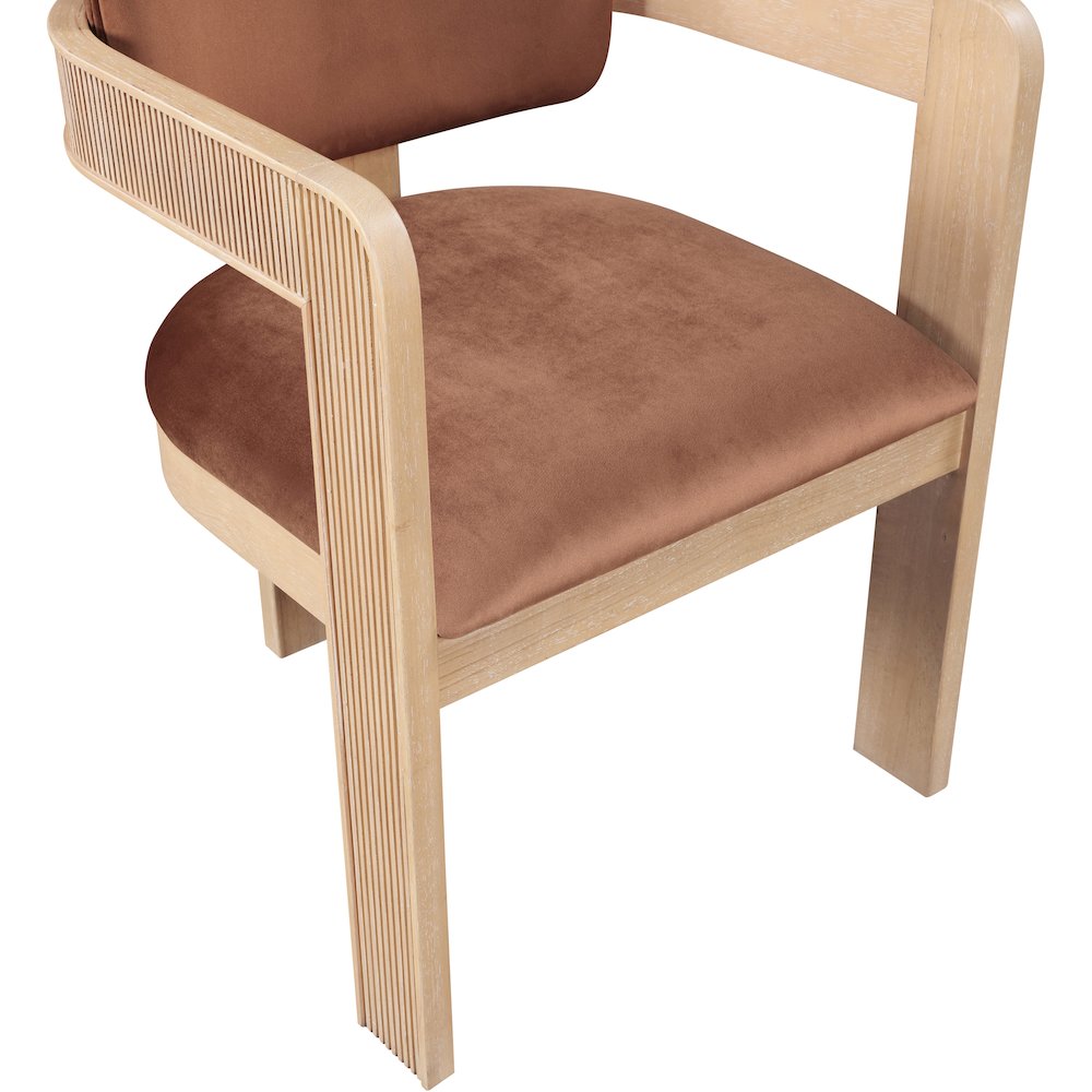 Sacha Cognac Velvet Dining Chair, Set of 2