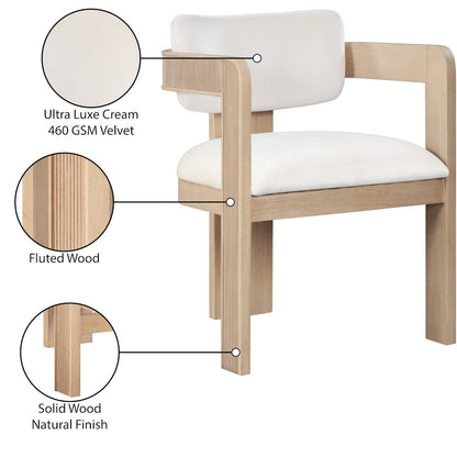 Sacha Cream Velvet Dining Chair, Set of 2