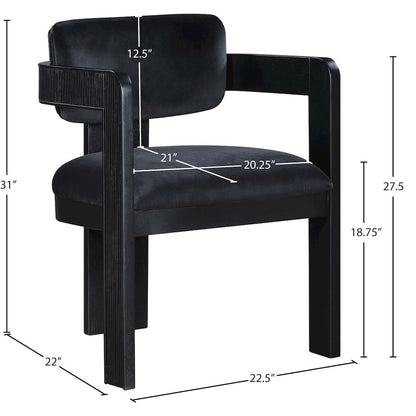 Sacha Black Velvet Dining Chair, Set of 2
