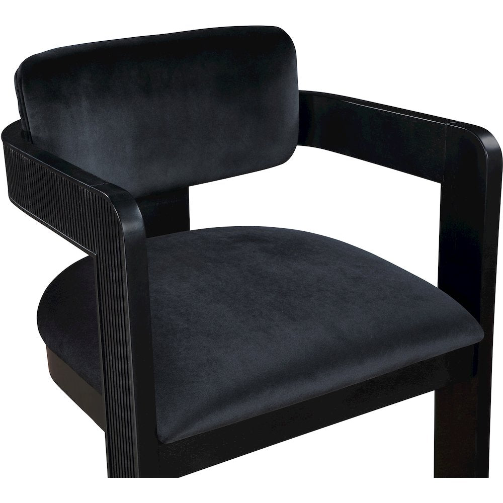Sacha Black Velvet Dining Chair, Set of 2