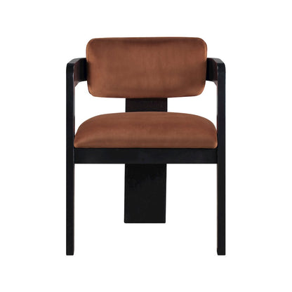 Sacha Cognac Velvet Dining Chair, Set of 2