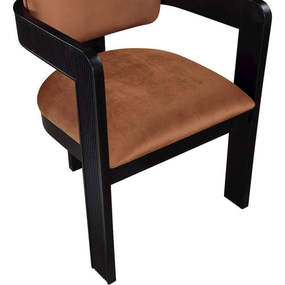 Sacha Cognac Velvet Dining Chair, Set of 2