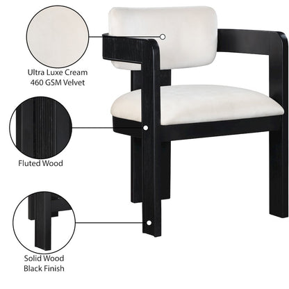 Sacha Cream Velvet Dining Chair, Set of 2
