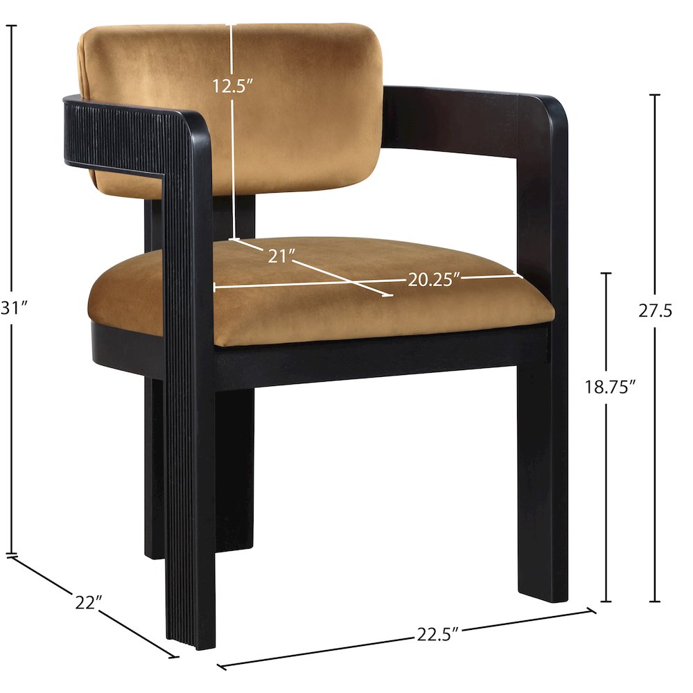 Sacha Saddle Velvet Dining Chair, Set of 2