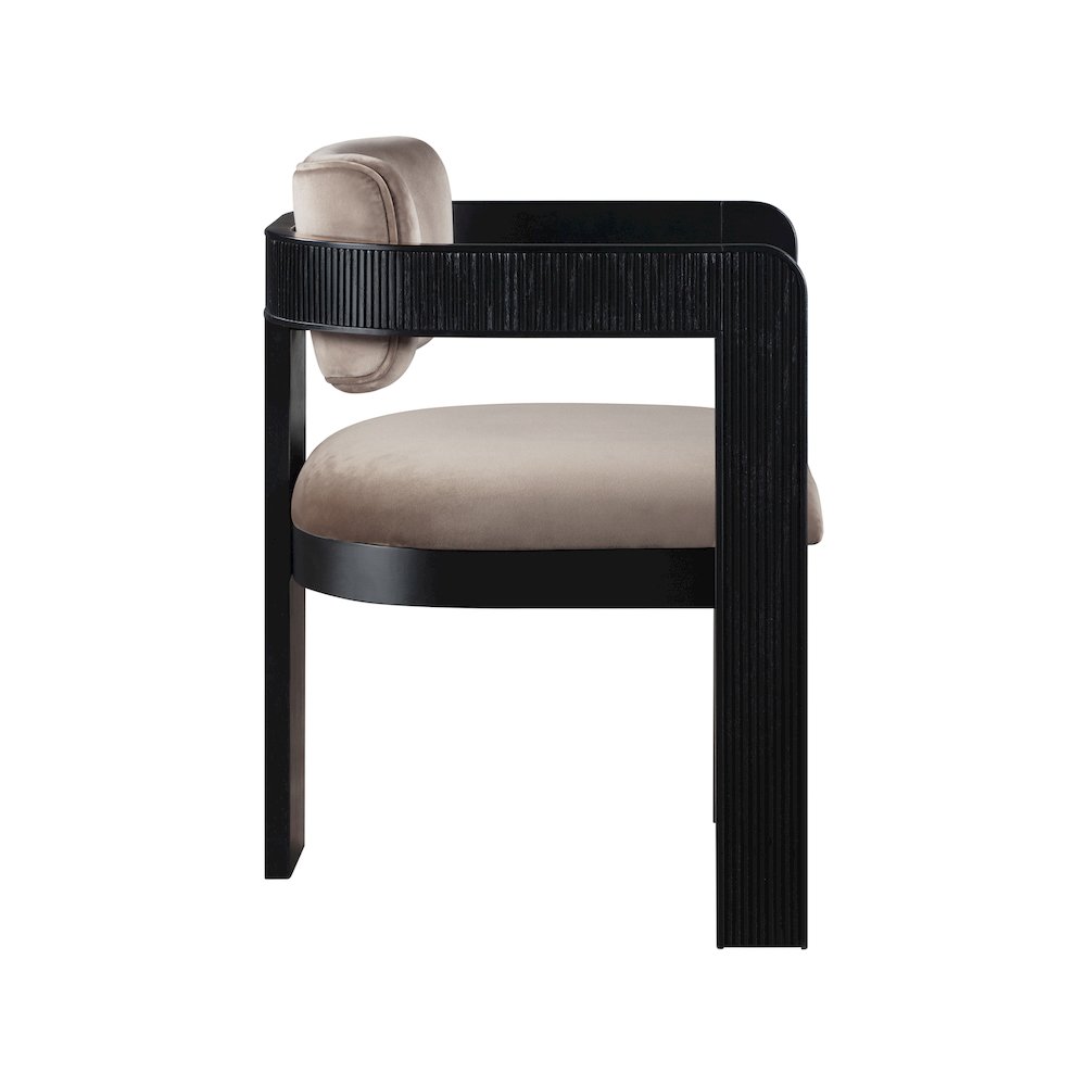 Sacha Taupe Velvet Dining Chair, Set of 2