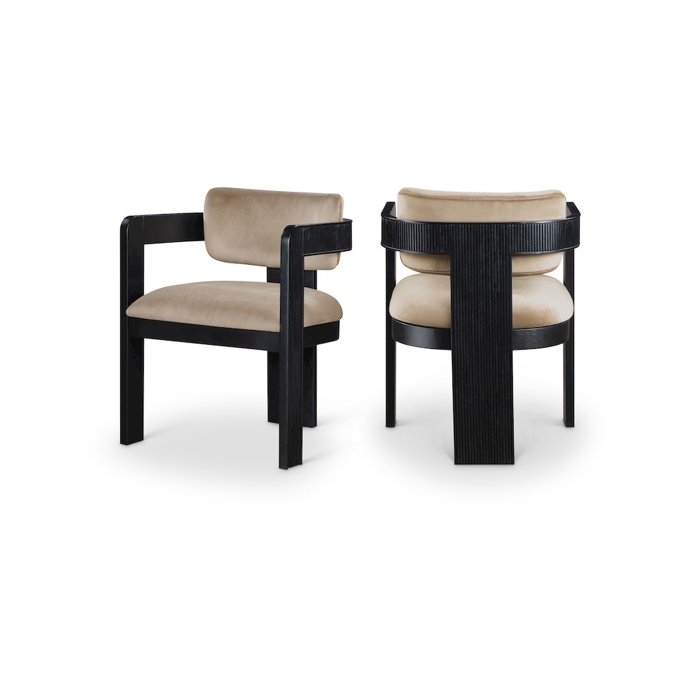 Sacha Taupe Velvet Dining Chair, Set of 2