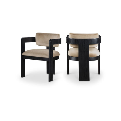 Sacha Taupe Velvet Dining Chair, Set of 2
