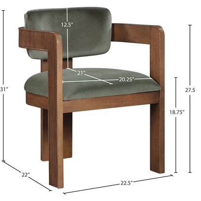 Sacha Green Velvet Dining Chair, Set of 2