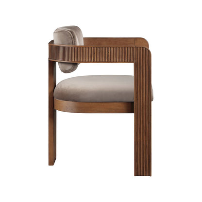 Sacha Taupe Velvet Dining Chair, Set of 2