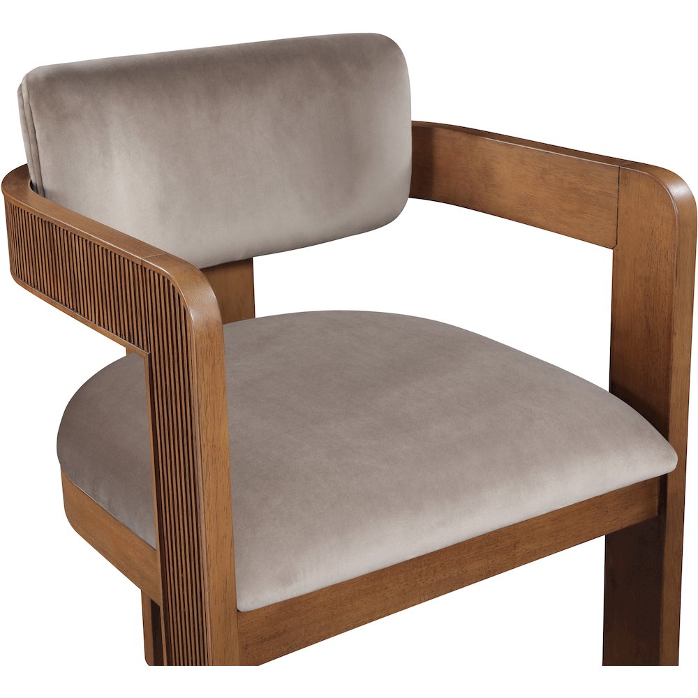 Sacha Taupe Velvet Dining Chair, Set of 2