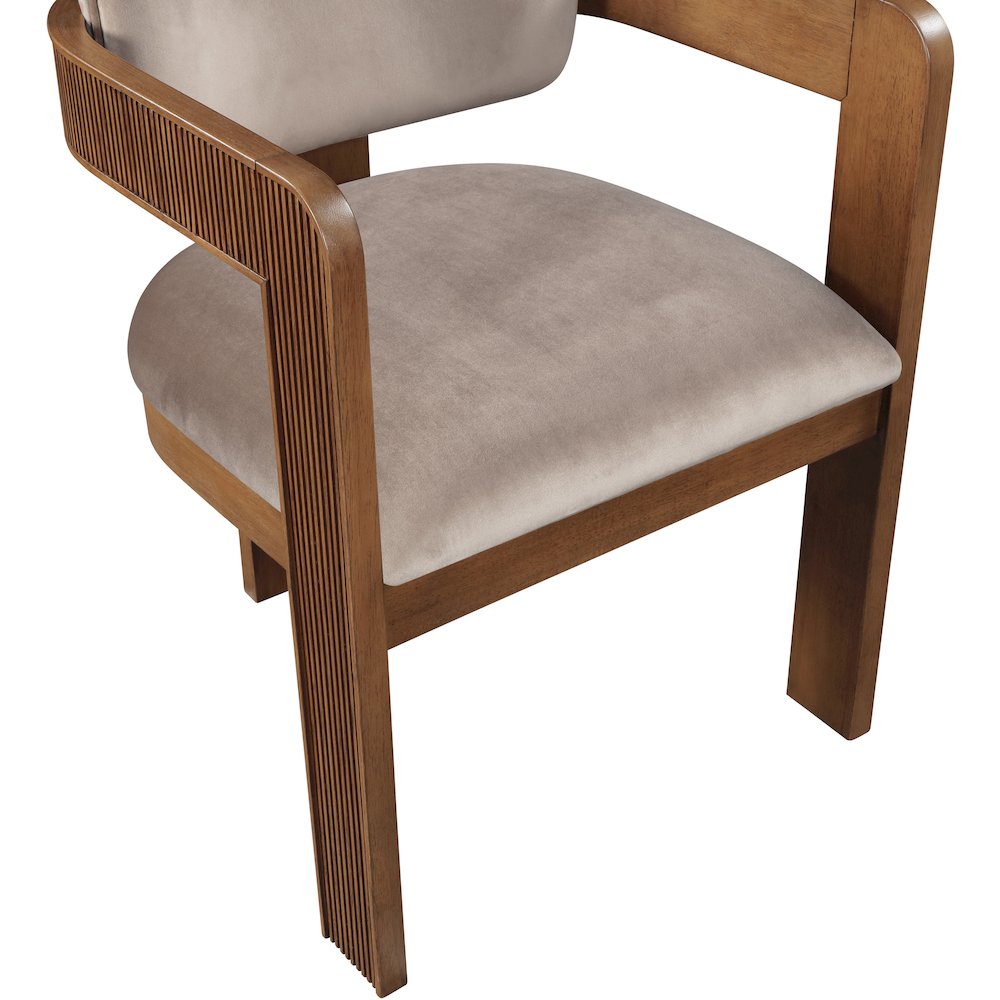 Sacha Taupe Velvet Dining Chair, Set of 2