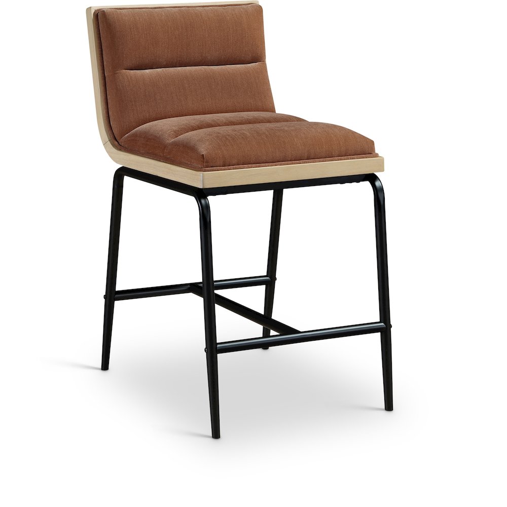 Viceroy Cognac Fabric Upholstered Counter Stool, Set of 2