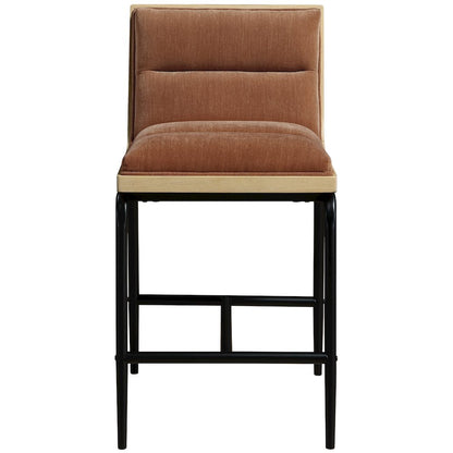 Viceroy Cognac Fabric Upholstered Counter Stool, Set of 2
