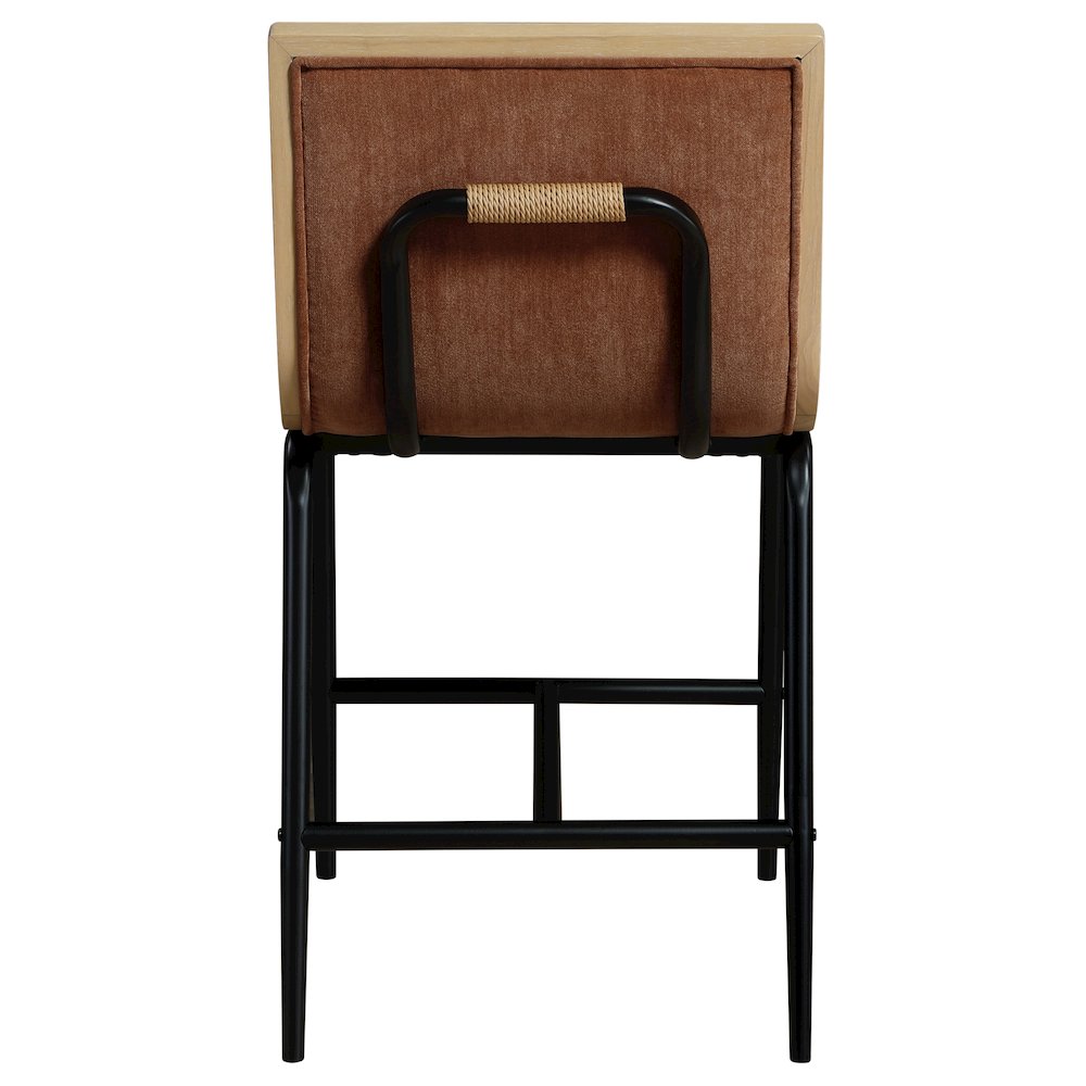 Viceroy Cognac Fabric Upholstered Counter Stool, Set of 2