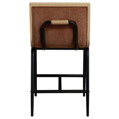 Viceroy Cognac Fabric Upholstered Counter Stool, Set of 2