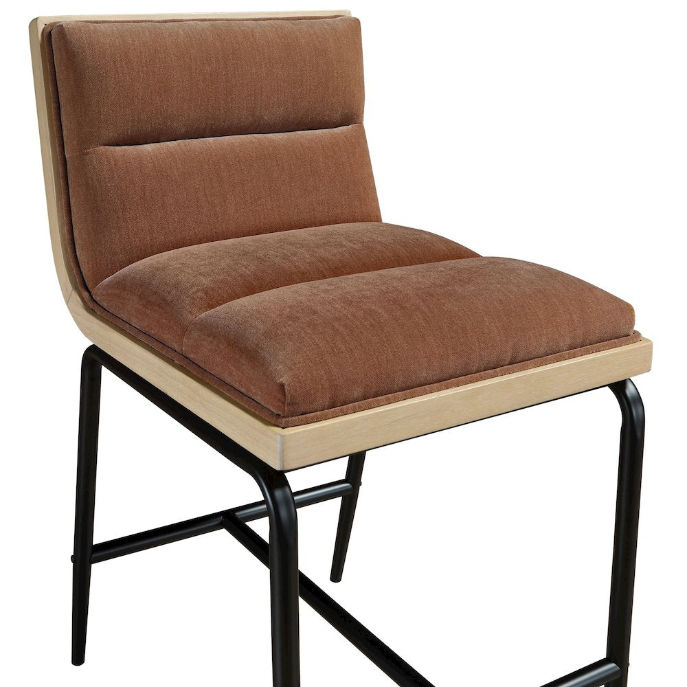 Viceroy Cognac Fabric Upholstered Counter Stool, Set of 2