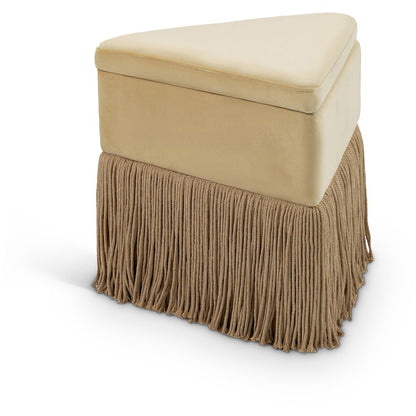 Trivoli Camel Velvet Ottoman/Stool
