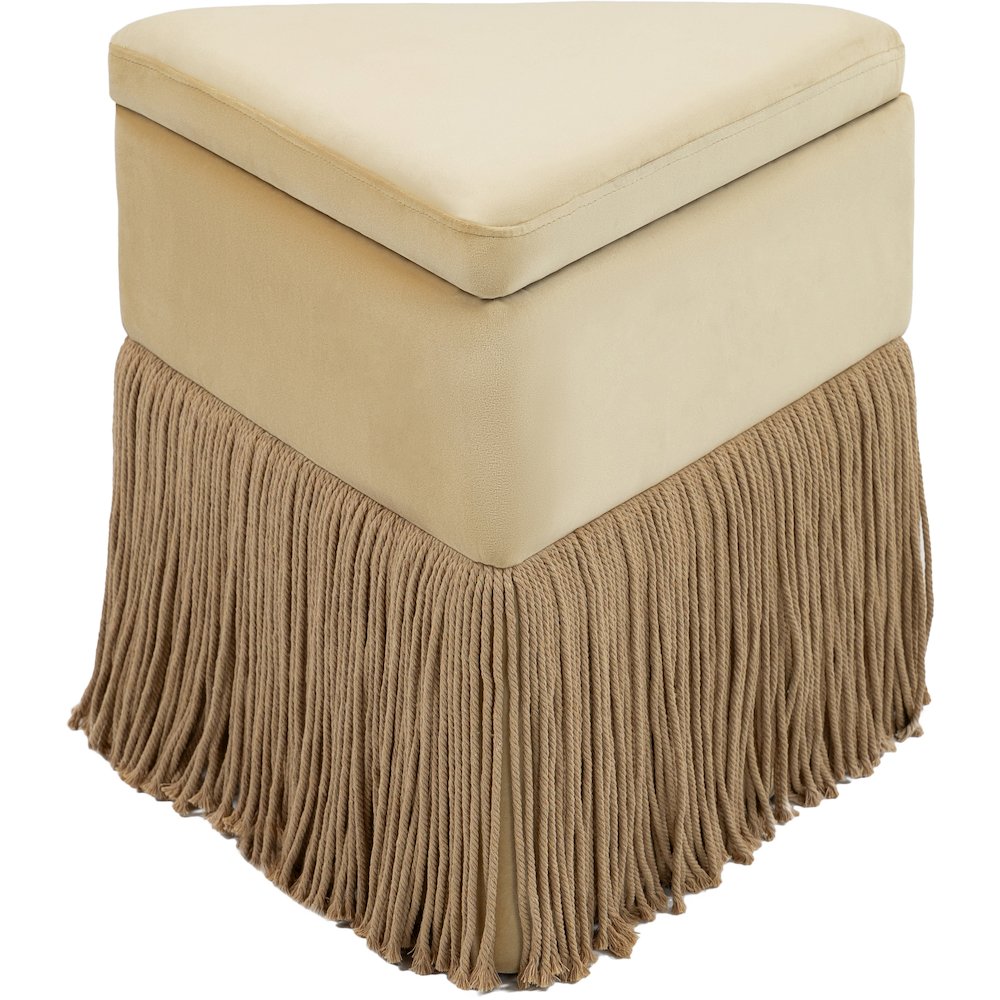 Trivoli Camel Velvet Ottoman/Stool