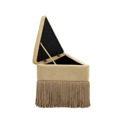 Trivoli Camel Velvet Ottoman/Stool