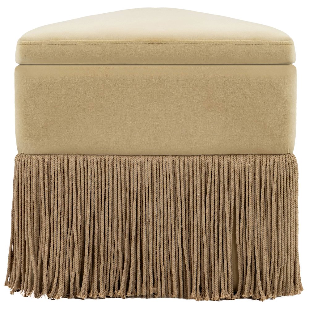 Trivoli Camel Velvet Ottoman/Stool