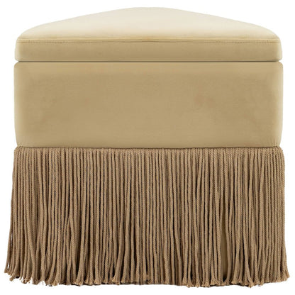 Trivoli Camel Velvet Ottoman/Stool