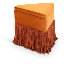 Trivoli Cognac Velvet Ottoman/Stool