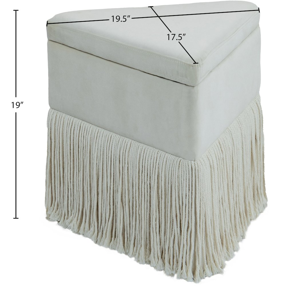 Trivoli Cream Velvet Ottoman/Stool