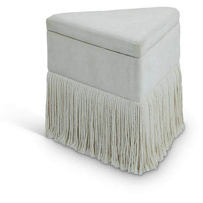 Trivoli Cream Velvet Ottoman/Stool