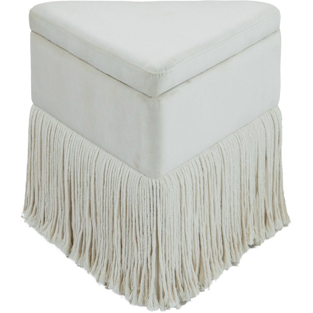 Trivoli Cream Velvet Ottoman/Stool