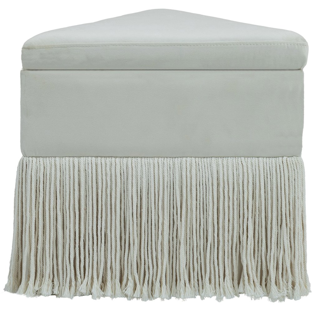 Trivoli Cream Velvet Ottoman/Stool