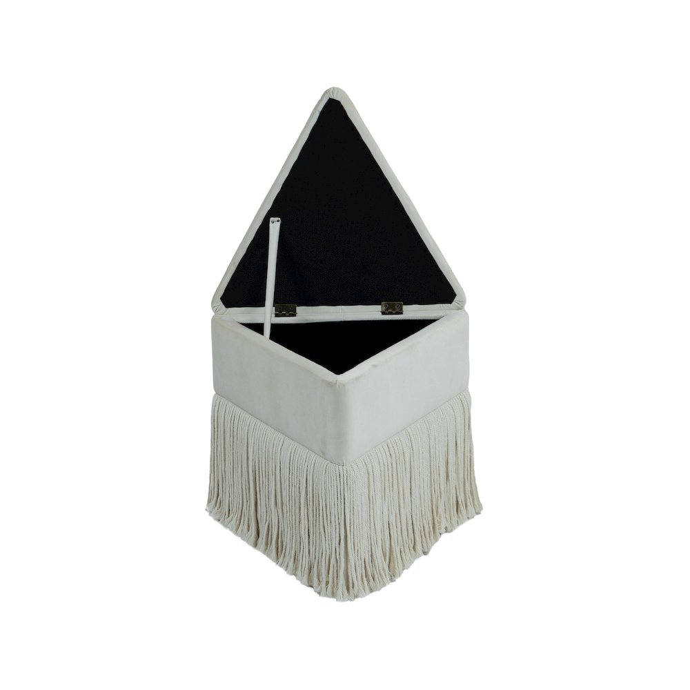 Trivoli Cream Velvet Ottoman/Stool