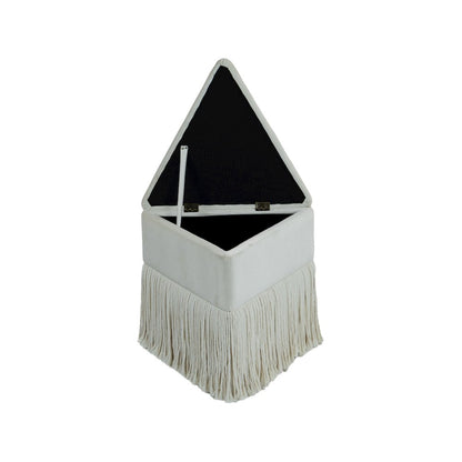 Trivoli Cream Velvet Ottoman/Stool