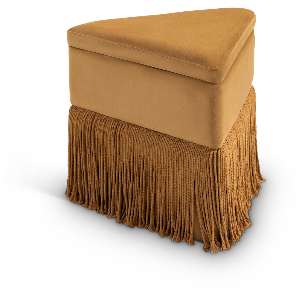 Trivoli Saddle Velvet Ottoman/Stool