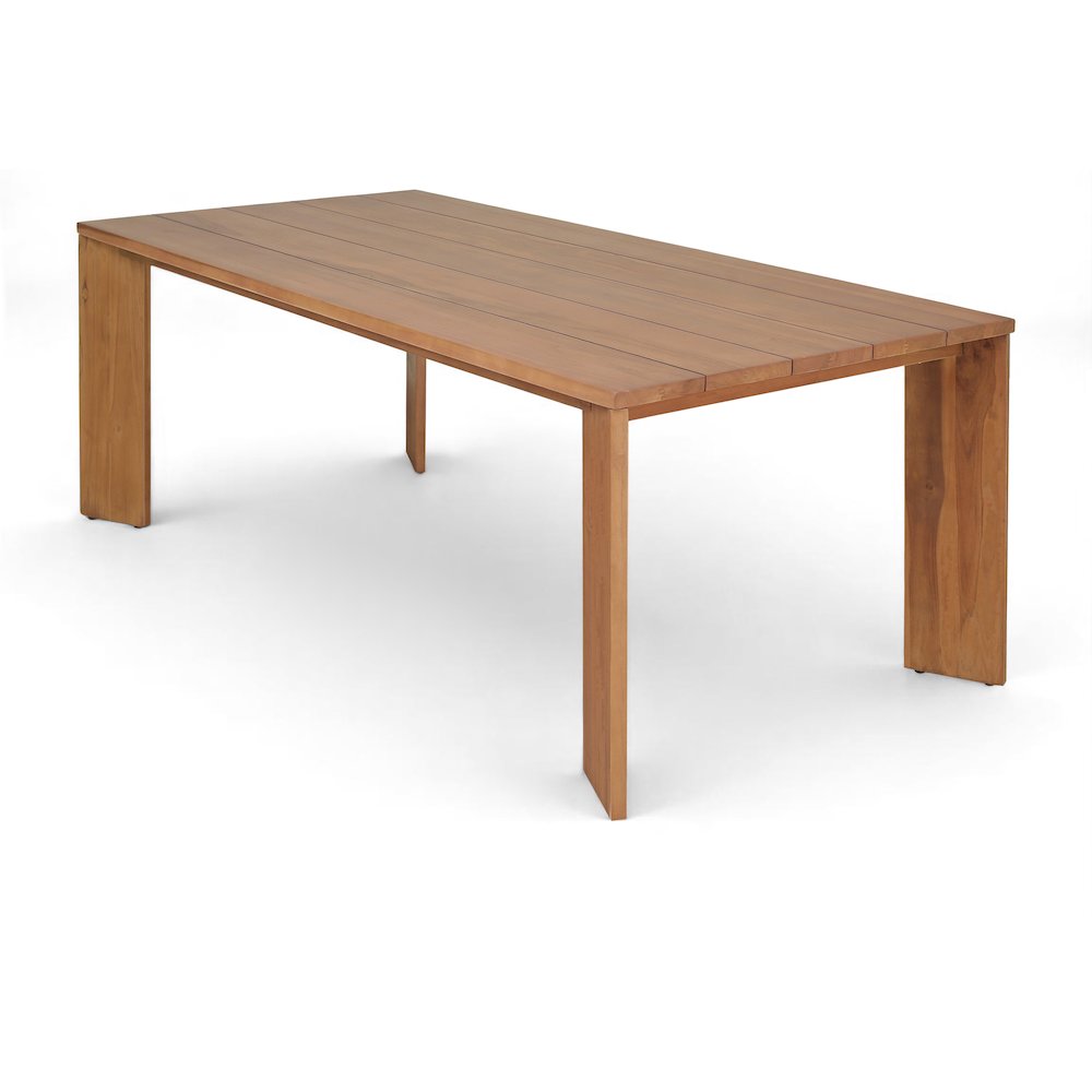 Mirella 78.75" Natural Teak Wood Outdoor Patio Dining Table