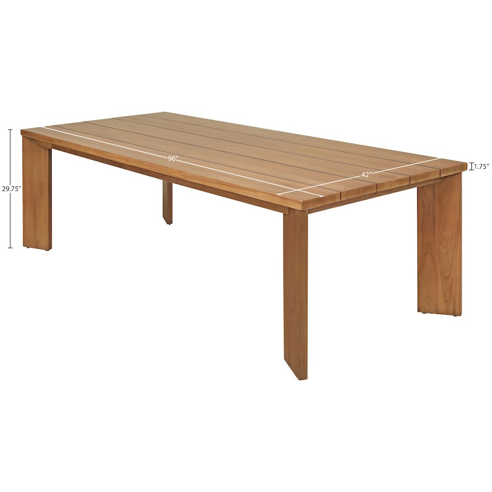Mirella 96" Natural Teak Wood Outdoor Patio Dining Table