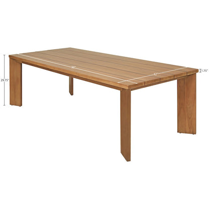 Mirella 96" Natural Teak Wood Outdoor Patio Dining Table