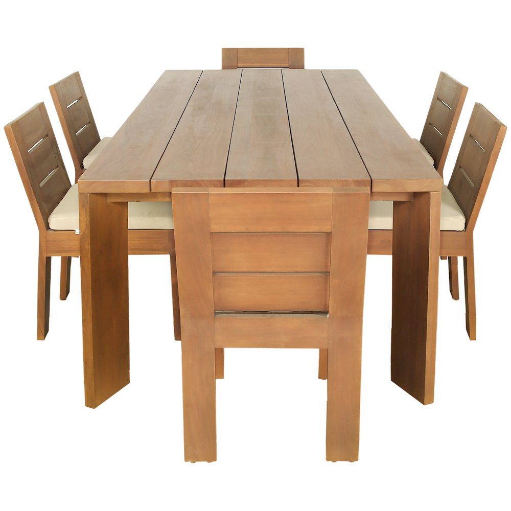 Mirella 96" Natural Teak Wood Outdoor Patio Dining Table