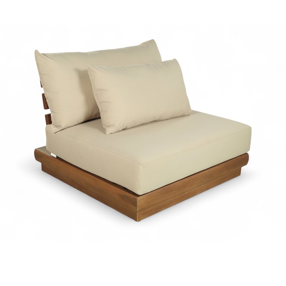 Mirella Tan Water Resistant Fabric Patio Armless Chair