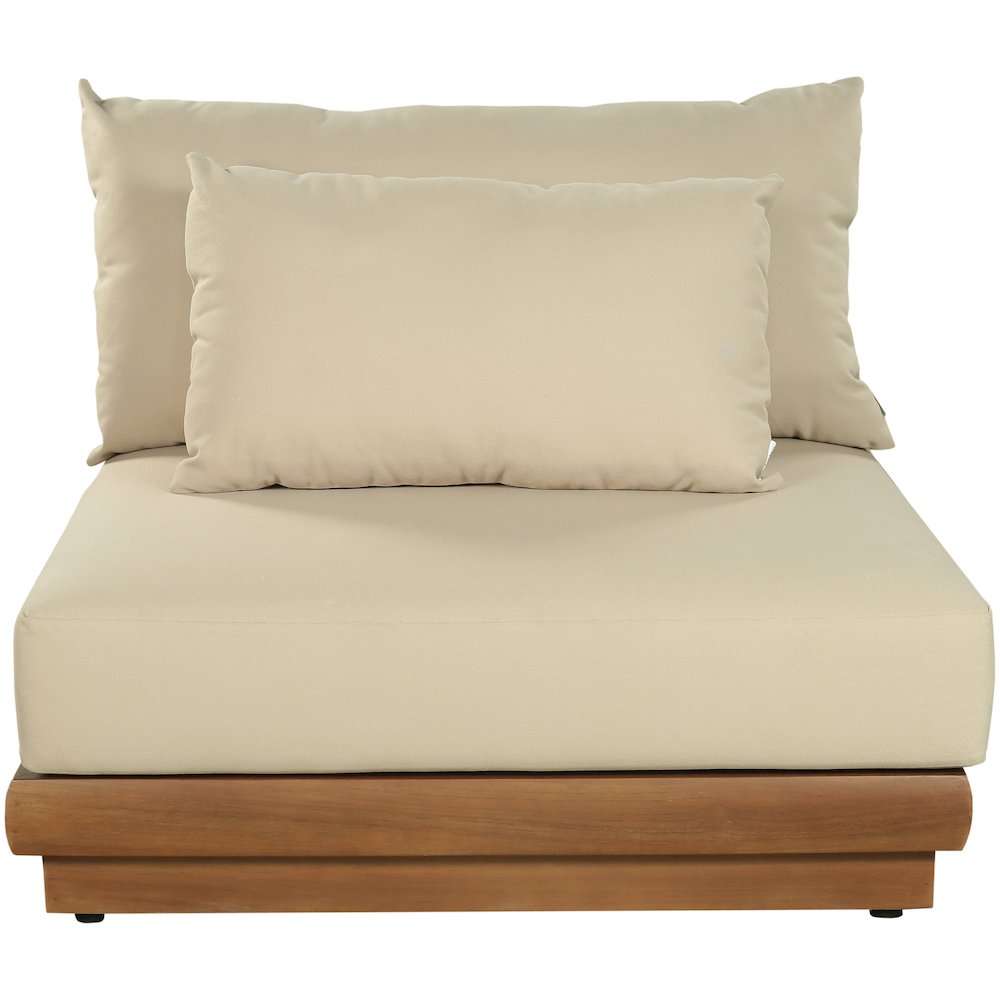 Mirella Tan Water Resistant Fabric Patio Armless Chair