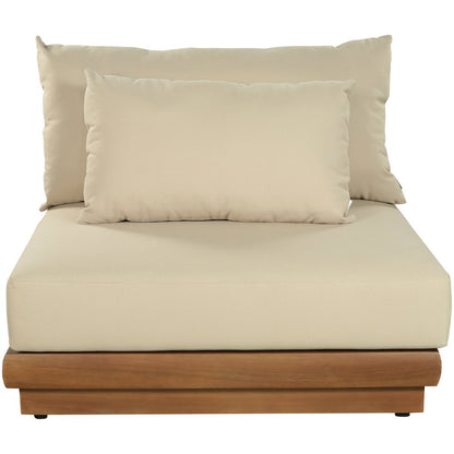 Mirella Tan Water Resistant Fabric Patio Armless Chair