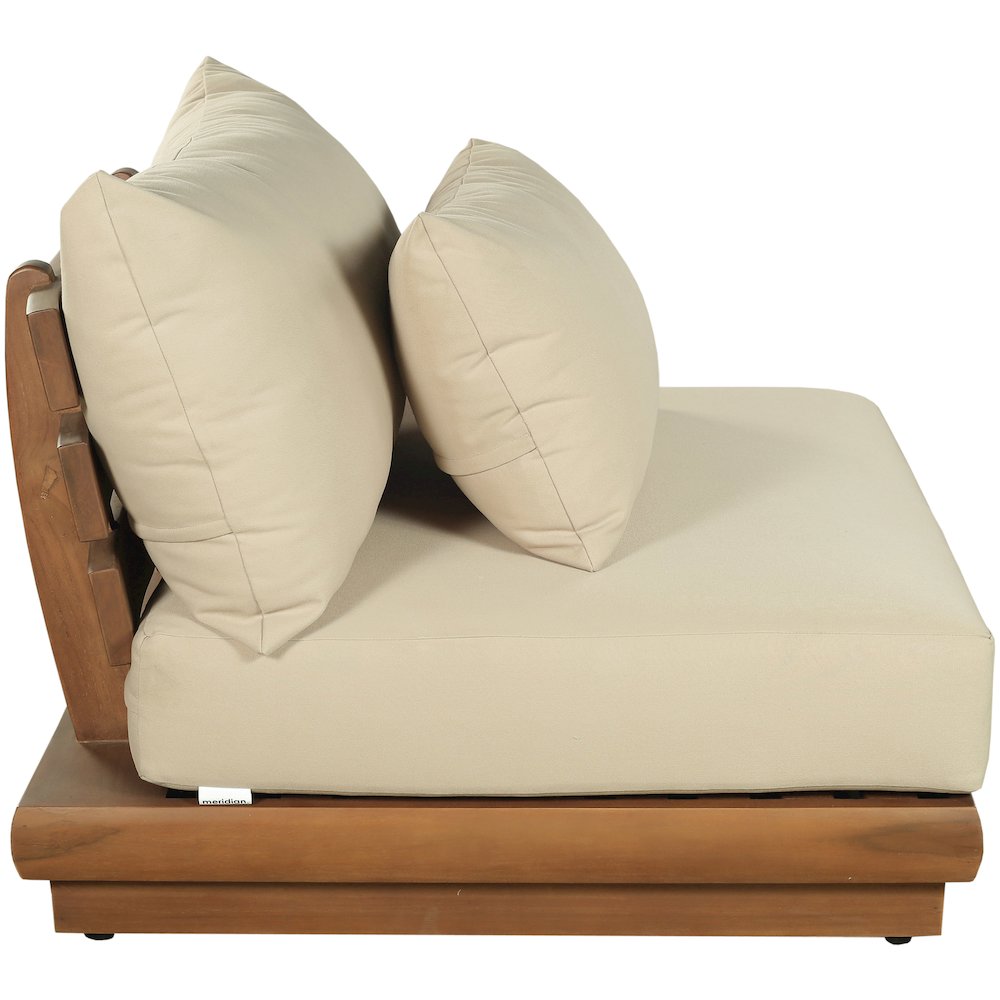 Mirella Tan Water Resistant Fabric Patio Armless Chair
