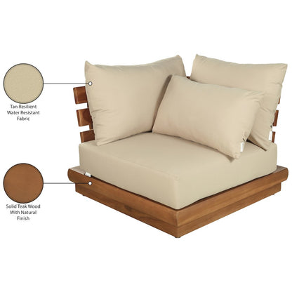 Mirella Tan Water Resistant Fabric Patio Corner Chair