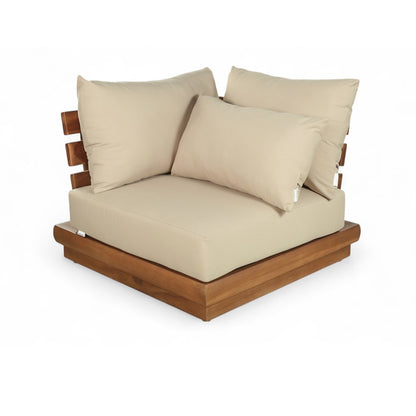 Mirella Tan Water Resistant Fabric Patio Corner Chair