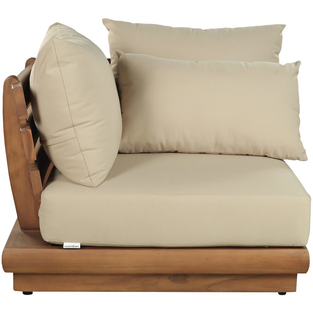 Mirella Tan Water Resistant Fabric Patio Corner Chair