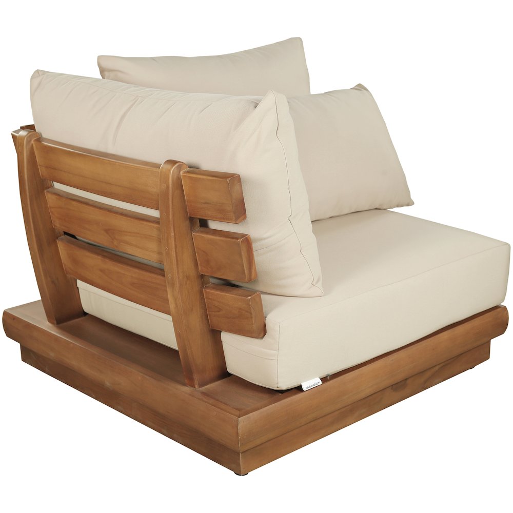 Mirella Tan Water Resistant Fabric Patio Corner Chair