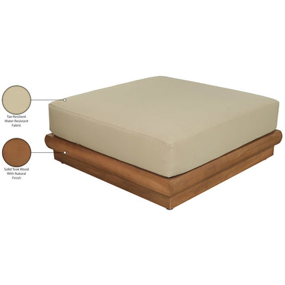 Mirella Tan Water Resistant Fabric Patio Ottoman