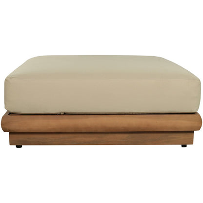 Mirella Tan Water Resistant Fabric Patio Ottoman