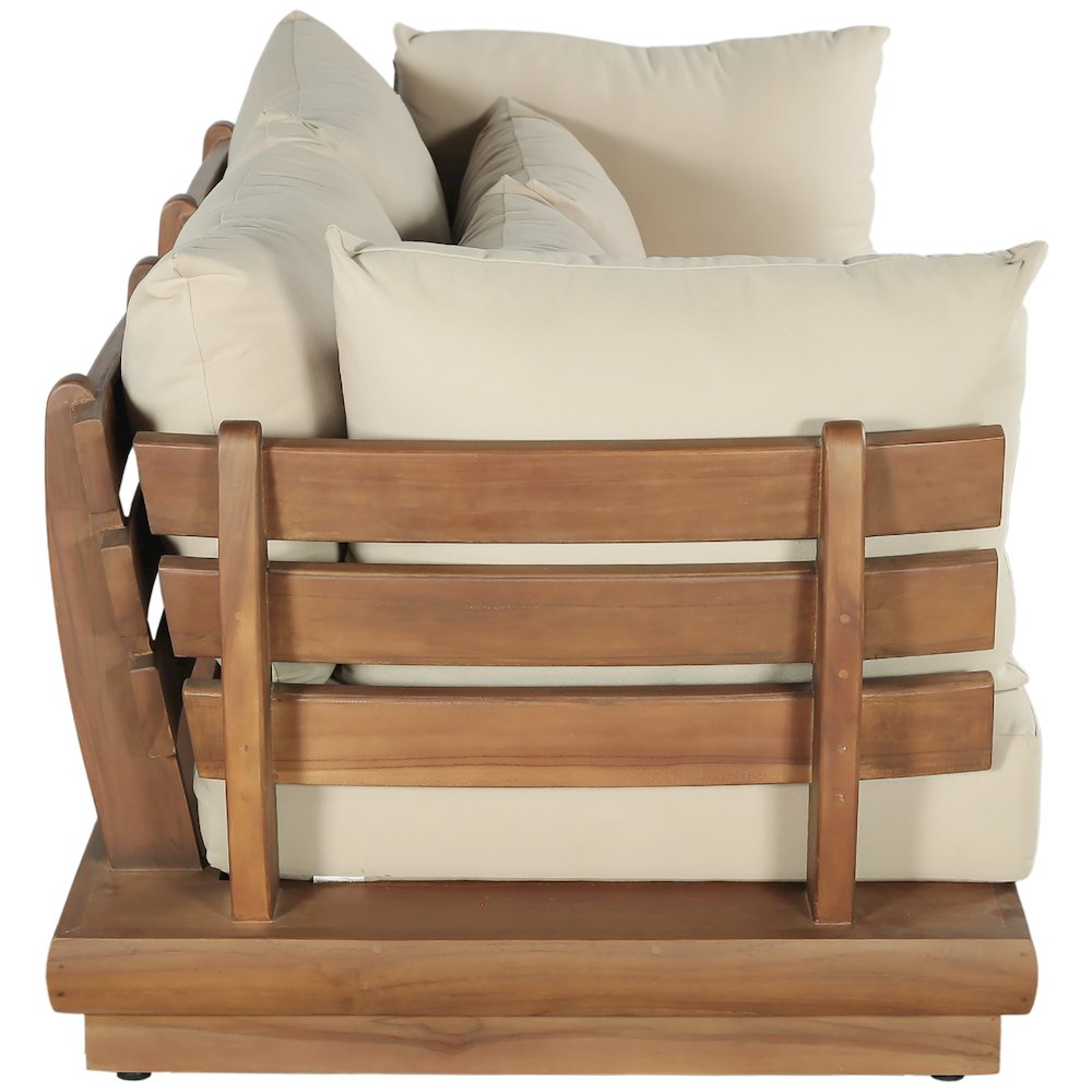 Mirella 76" Tan Water Resistant Fabric 2pc Patio Loveseat