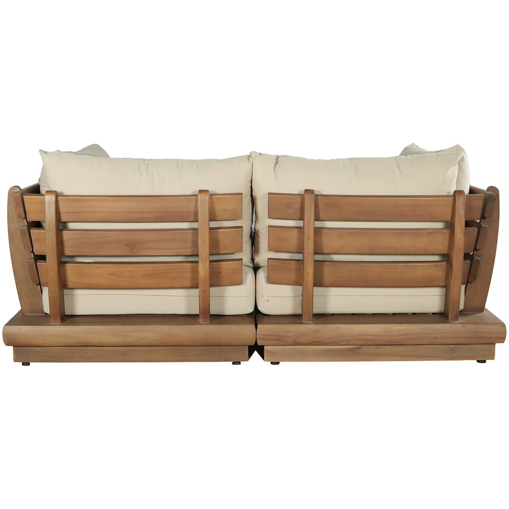 Mirella 76" Tan Water Resistant Fabric 2pc Patio Loveseat